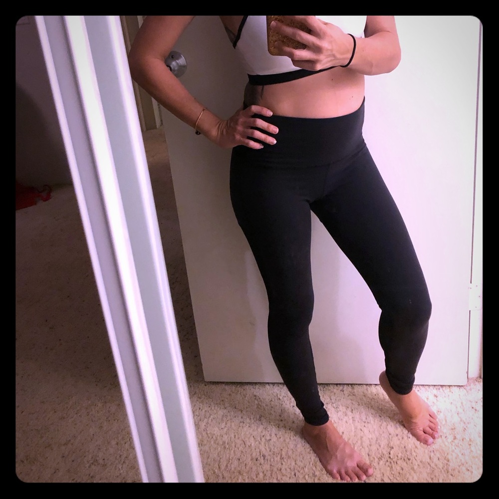 Beyond yoga pants, black with sheer